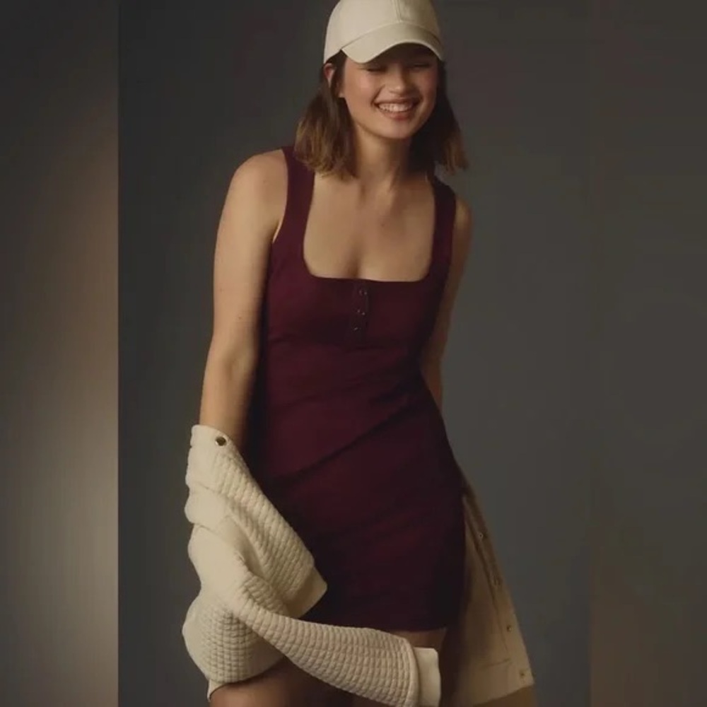 NWT Anthropologie Burgundy Mini Dress